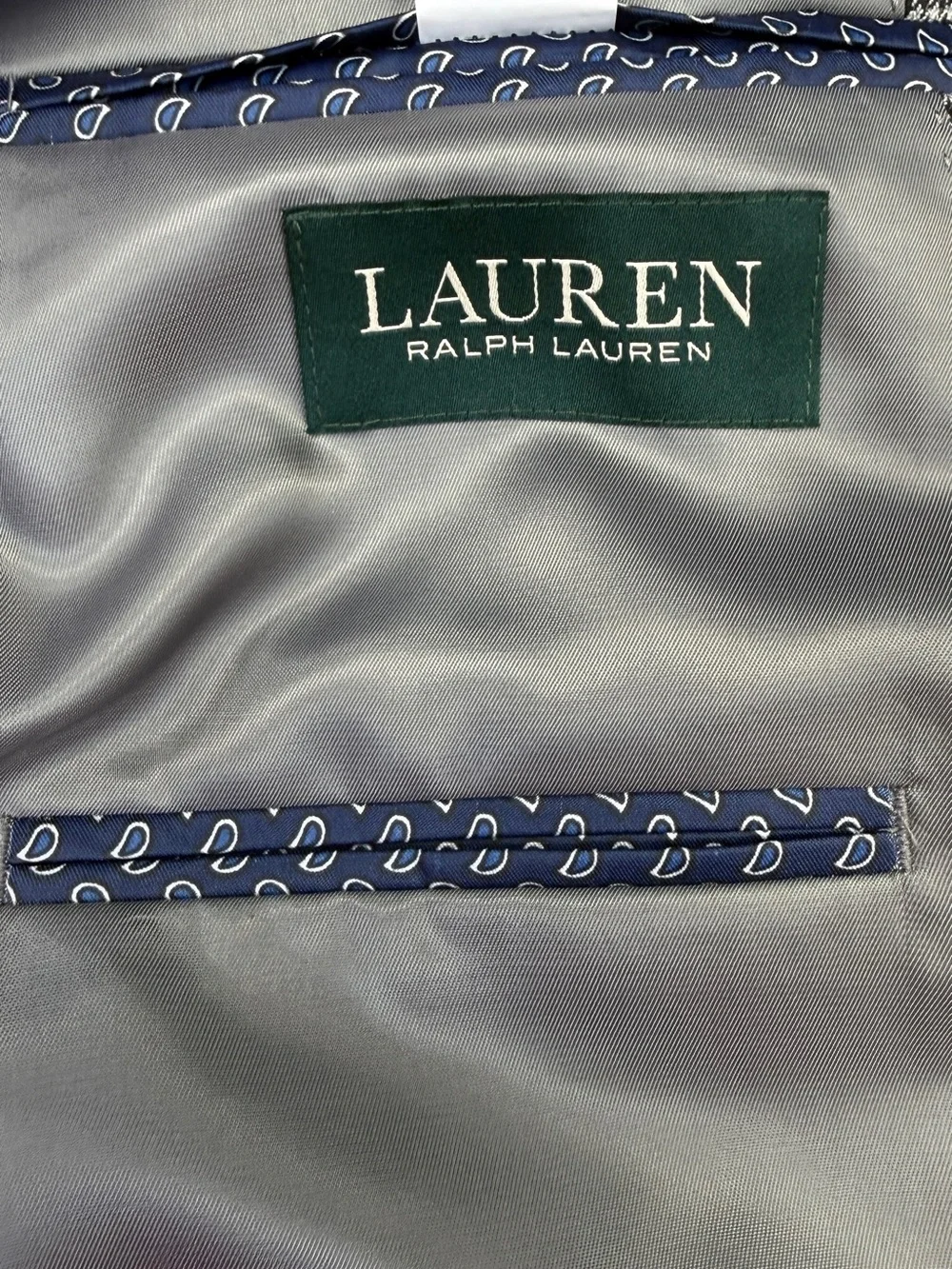 Lauren Ralph Lauren Men’s 48R Gray Houndstooth Windowpane Blazer Sport Coat